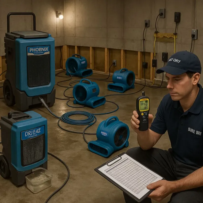 Structural Drying and Dehumidification process in Big Bear Lake, CA